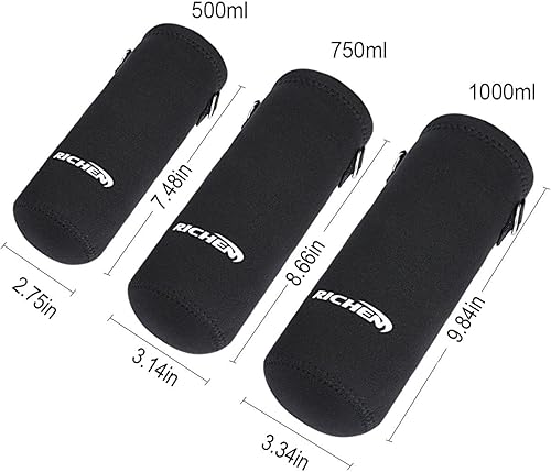 Miniatura 2 de RICHEN Bolsa de neopreno para botella de agua con correa ajustable para el hombro, cubierta aislada para botellas de acero inoxidablevidrioplástico