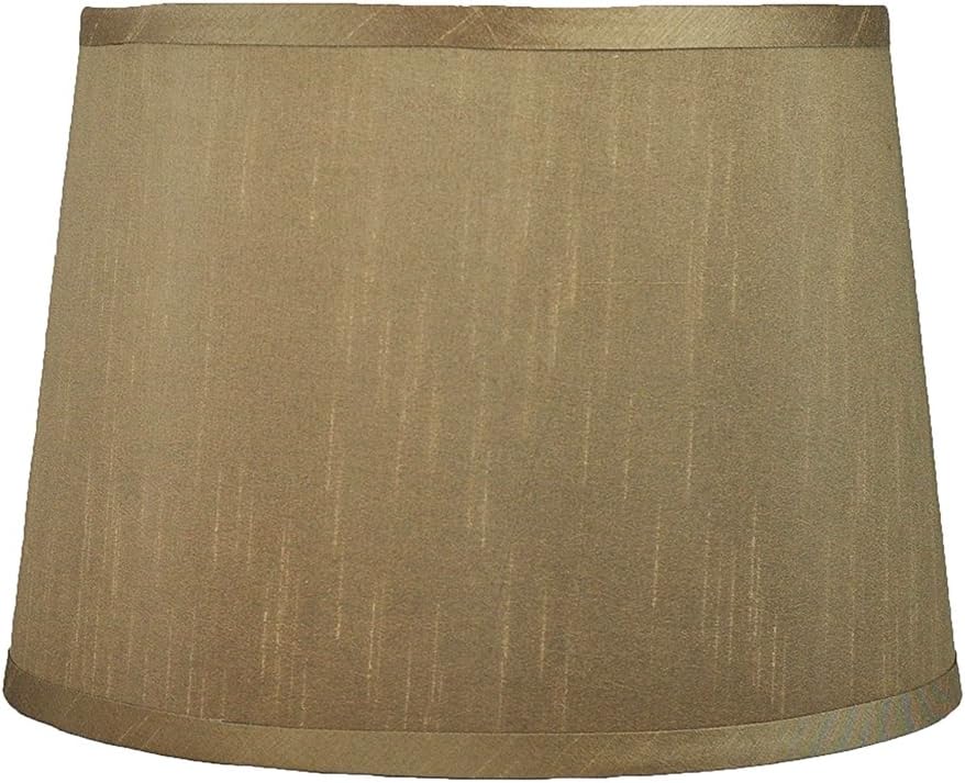 Urbanest French Drum Lampshade, Faux Silk, 12-inch by 14-inch by 10-inch, Black, Spider Fitter