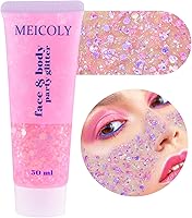 Vista 43 de MEICOLY Chameleón brillo blanco iridescente para el cuerpo, pintura de brillo para la cara de Halloween con temática de hielo para actuación aérea