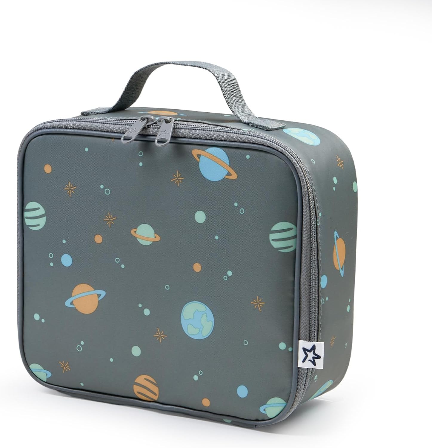 Tiny Twinkle Insulated Lunch Box for Girls and Boys | Durable and Reusable for School & Travel | Ages 3 and Up | Waterproof and Easy to Clean | PFAs and BPA Free（Space）