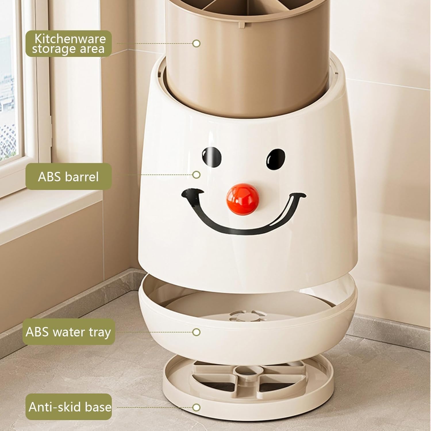 Knife Holder, 360° Rotating Universal Knife Block for Countertop, Modern Kitchen Utensils Holder with Detachable Base,Space Saving Chopsticks Knives Block Utensil Stand