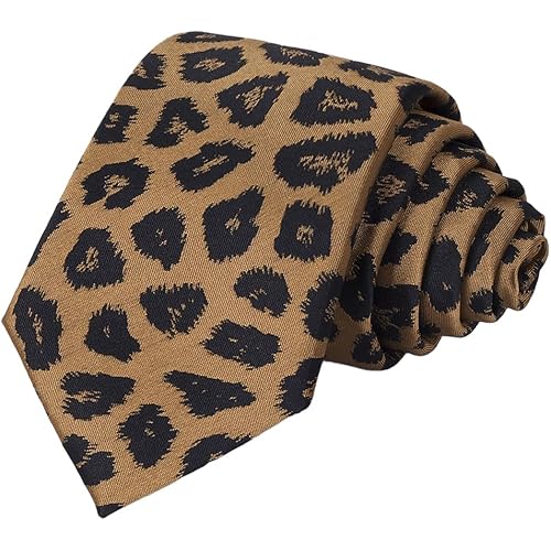 Funny Men Women Leopard Neckties Fashion Ties Polyester Soft Party Business Wedding Neckties for Men Teen Boy