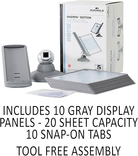 Vista 14 de Durable Sistema de referencia de movimiento con 10 paneles de doble cara en tamaño carta de 8.5 x 11 pulgadas - Diseño SHERPA negro - Organizador