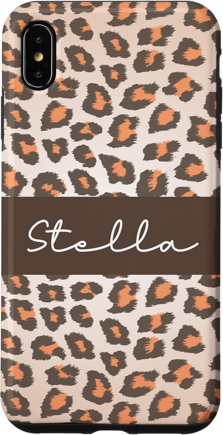 iPhone 12 mini Stella Name Personalized Gifts Leopard Print Girls Phone Case