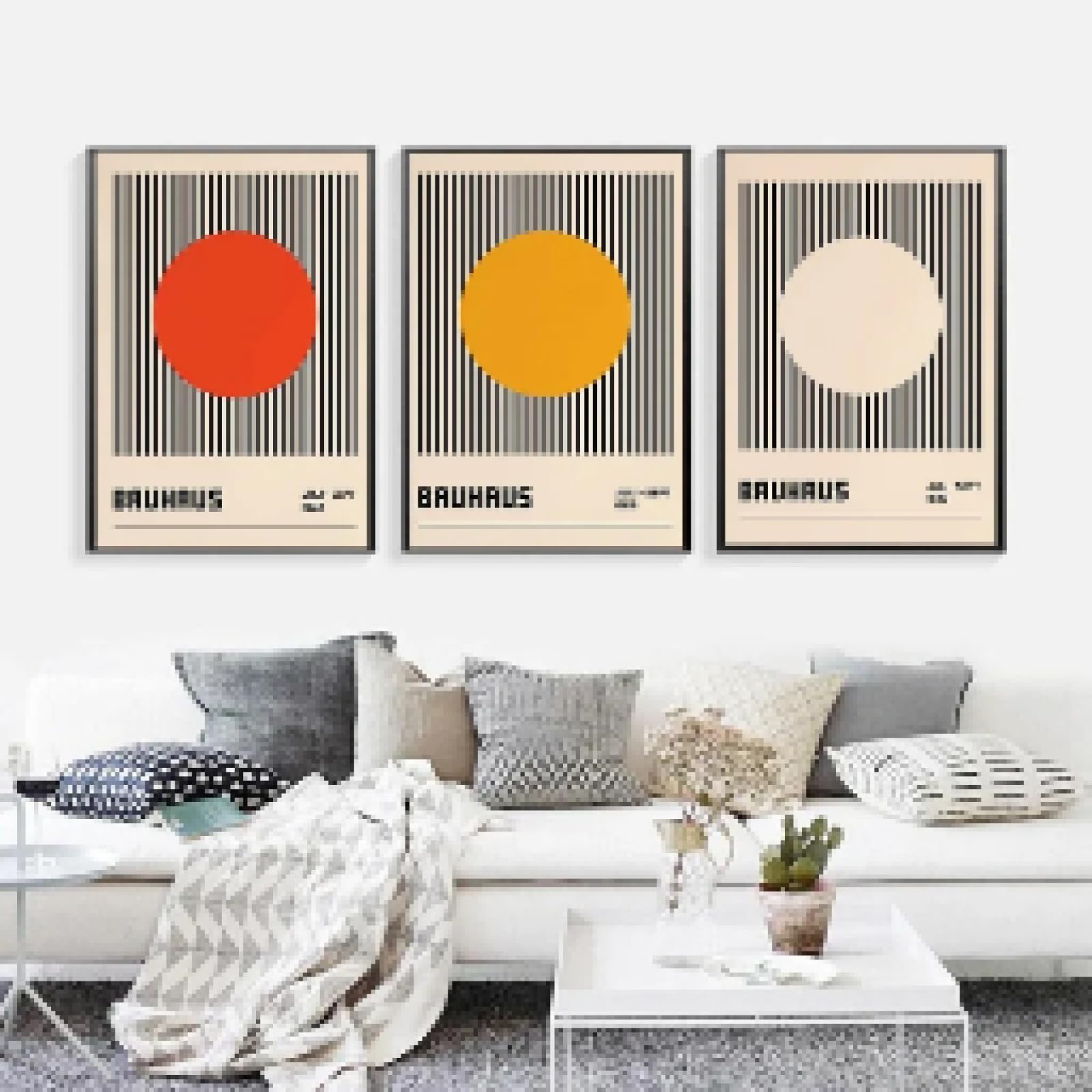 Lignes géométriques stripe affiche Bauhaus abstraite pour mur moderne - 6