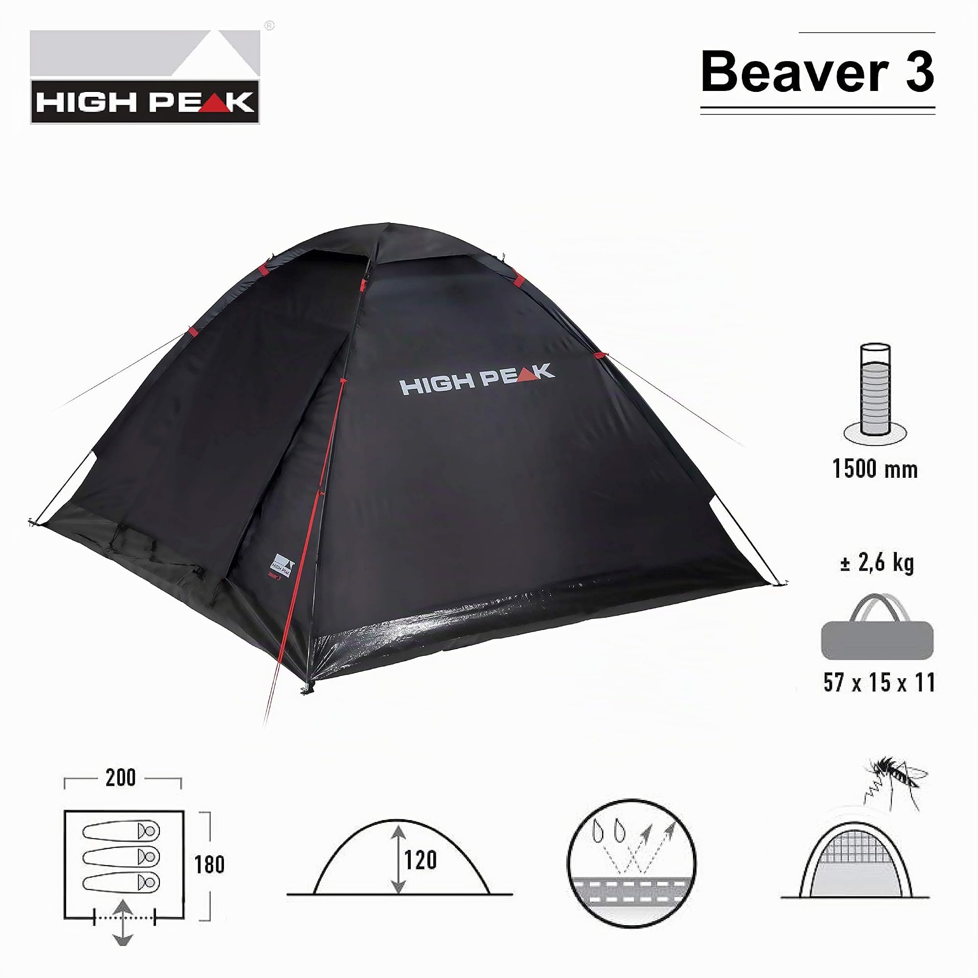 Tent Beaver 3, Black