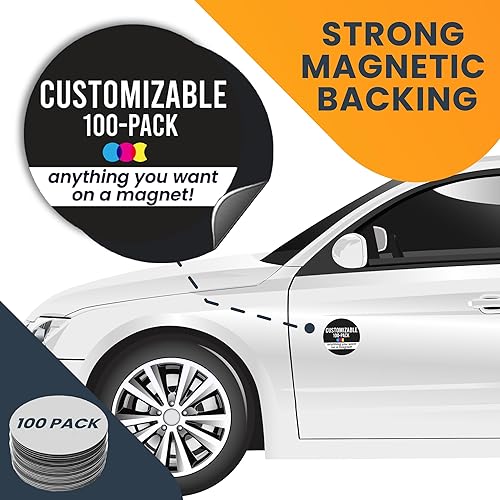 Miniatura 33 de Magnet Me Up Imán redondo personalizable de 30 mil, 6 pulgadas, imán de coche resistente a la intemperie para empresas, equipos deportivos