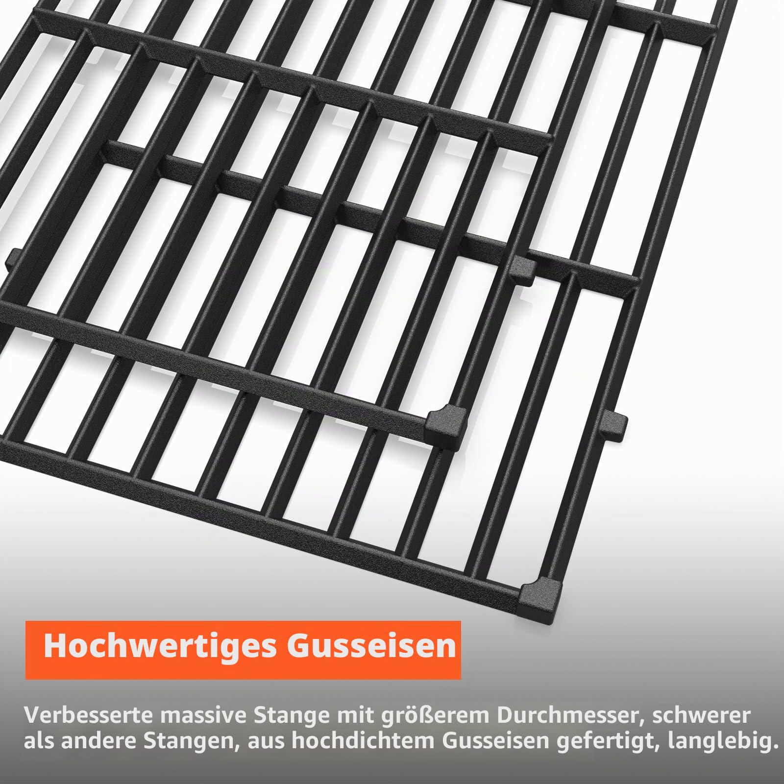 QuliMetal 7637 Grillroste für Weber Spirit E210, E220, S210, S215 mit Frontbedienung, Ersatzteile für Weber Spirit 200 und GS4 Spirit II E210, Spirit II E220, 44,5 x 25,9 cm, 2er-Set