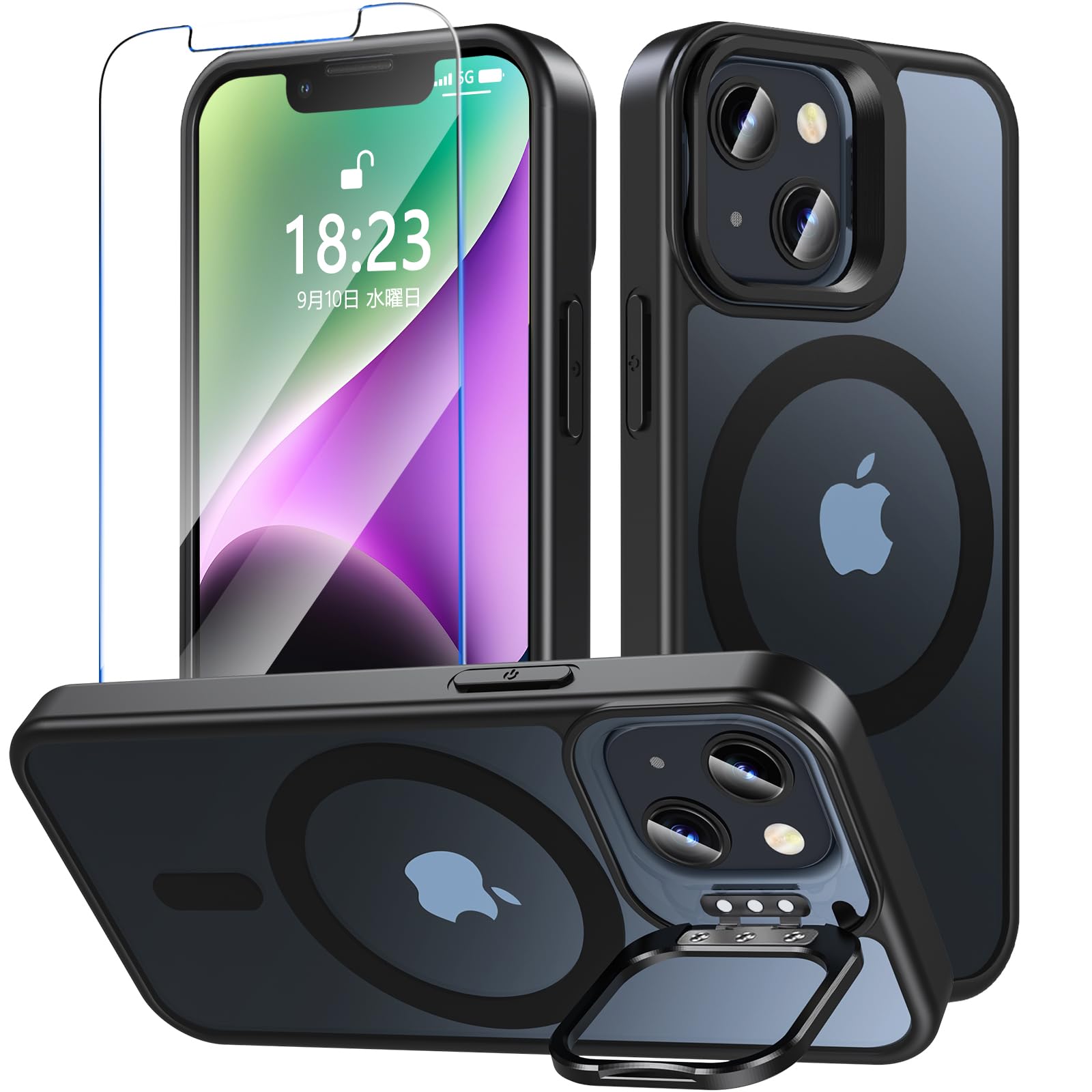 いphone14 ケース iPhone13 ケース BESINPO [ガラスフィ…
