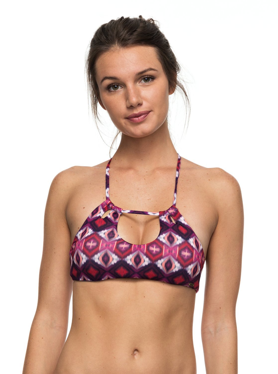 Halter Cropped Bikini Top Roxy réversible taille XS imprimé floral