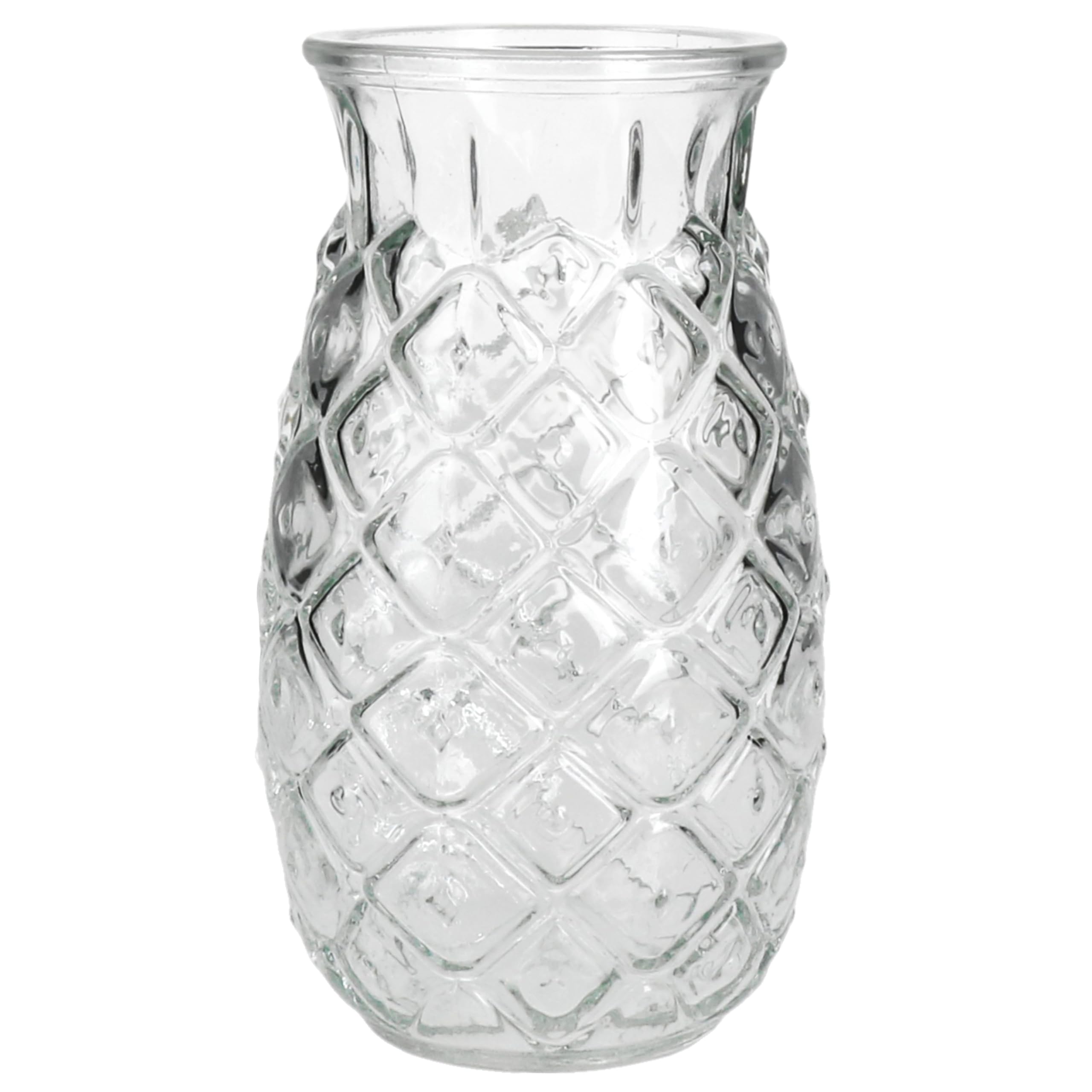 MamboCat Set di 4 bicchieri da cocktail Pina ananas 400 ml, altezza 14,8 cm, per 4 persone, bicchiere trasparente con rilievo ananasi