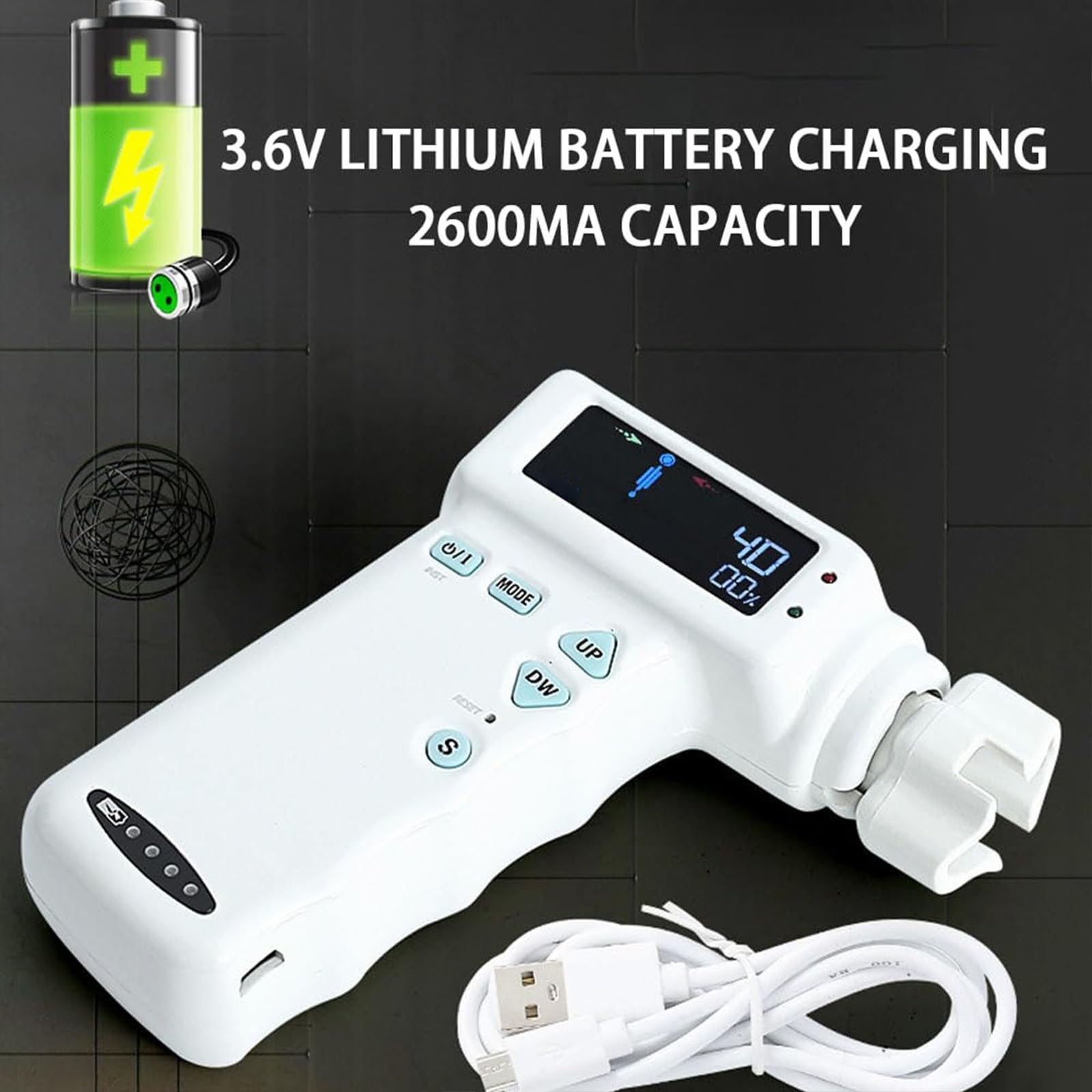 Afinador de guitarra, afinador eléctrico automático con pantalla LCD, profesional para guitarras acústicas y eléctricas, batería integrada de 2600 mAh, incluye cargador de guitarra