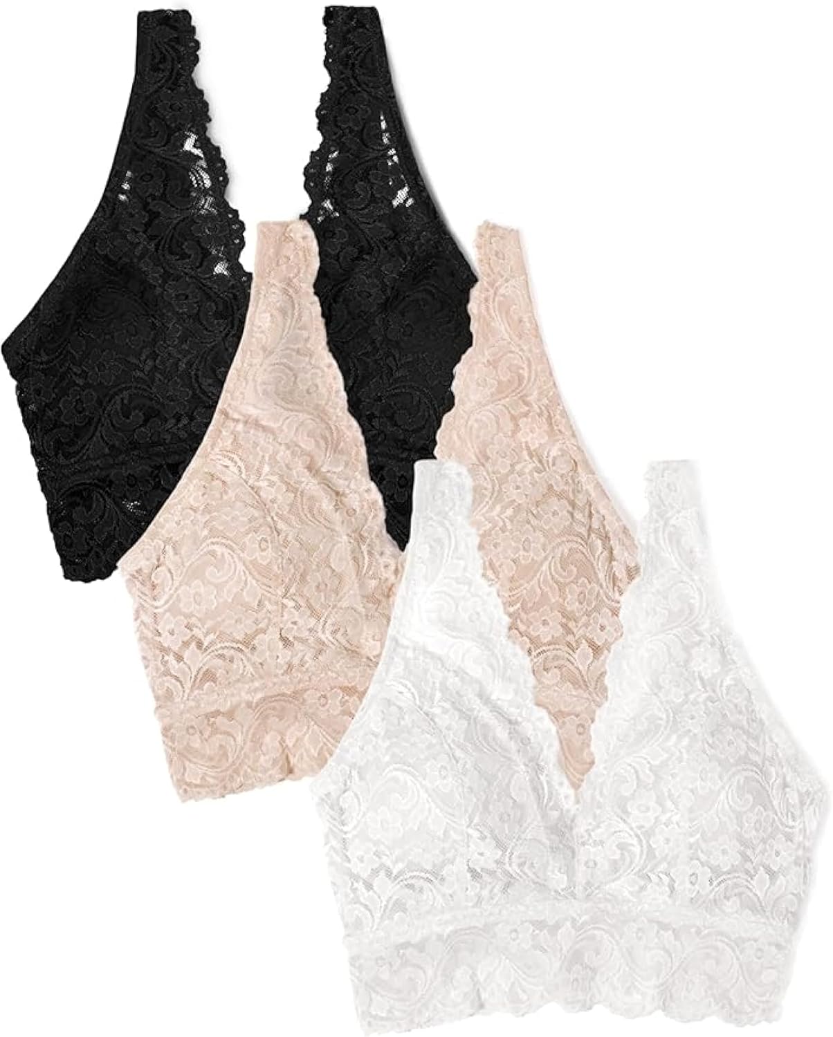 Smart & Sexy Women's Signature Lace Deep V Neck Wireless Bralettes