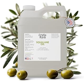 Squalane Oil Bulk- 32 oz 100% Pure & Natural Plant Derived Facial Oil - Cold Pressed and Unrefined Premium Grade Multipurpose Moisturizing Oil For Skin and Hair