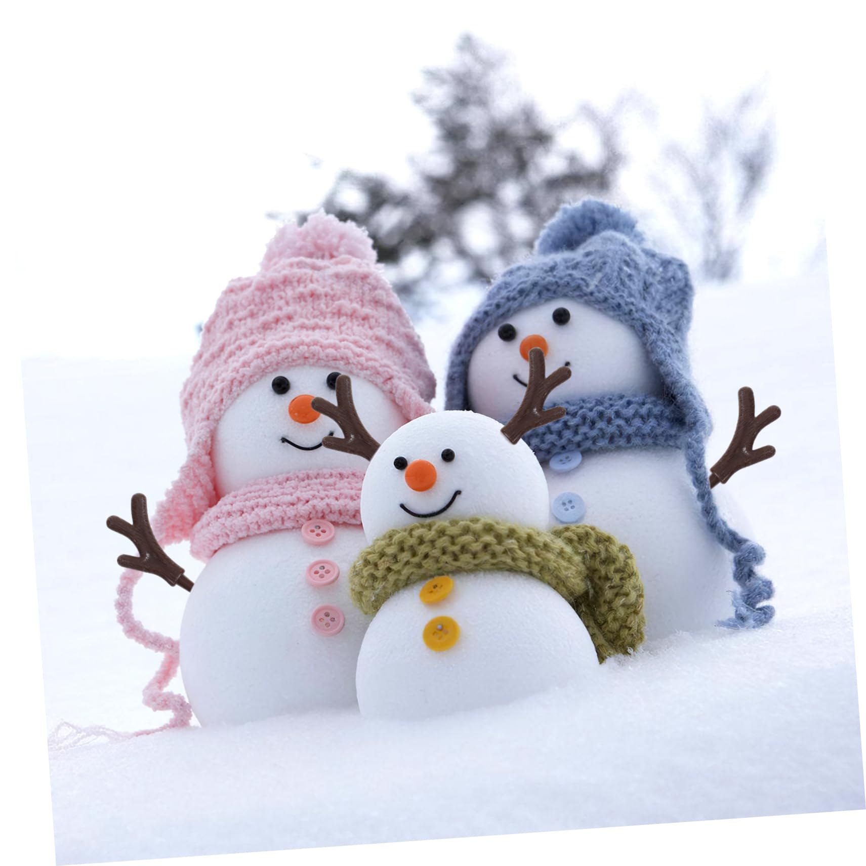5 Set 100 di Pupazzo di Neve Kit di Accessori Decorativi per Pupazzo di Neve Mini Forniture Artigianali Natalizie per Realizzare 100 Pezzi * 5