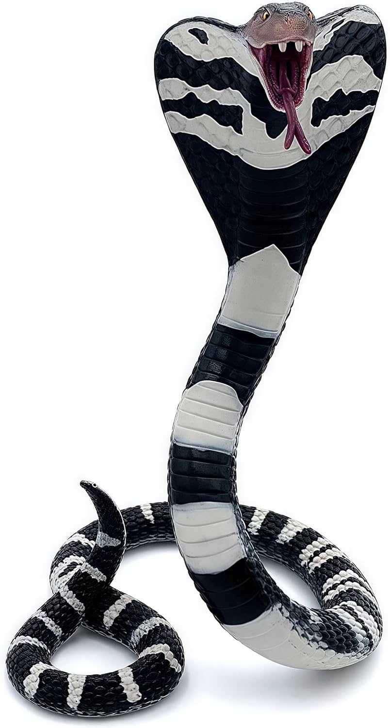 Snake Toys Scary Prank Cobra Animal Figures Gag Gifts Halloween Decorations for Children's Animal Figurines Toys for Home and Garden Decorating