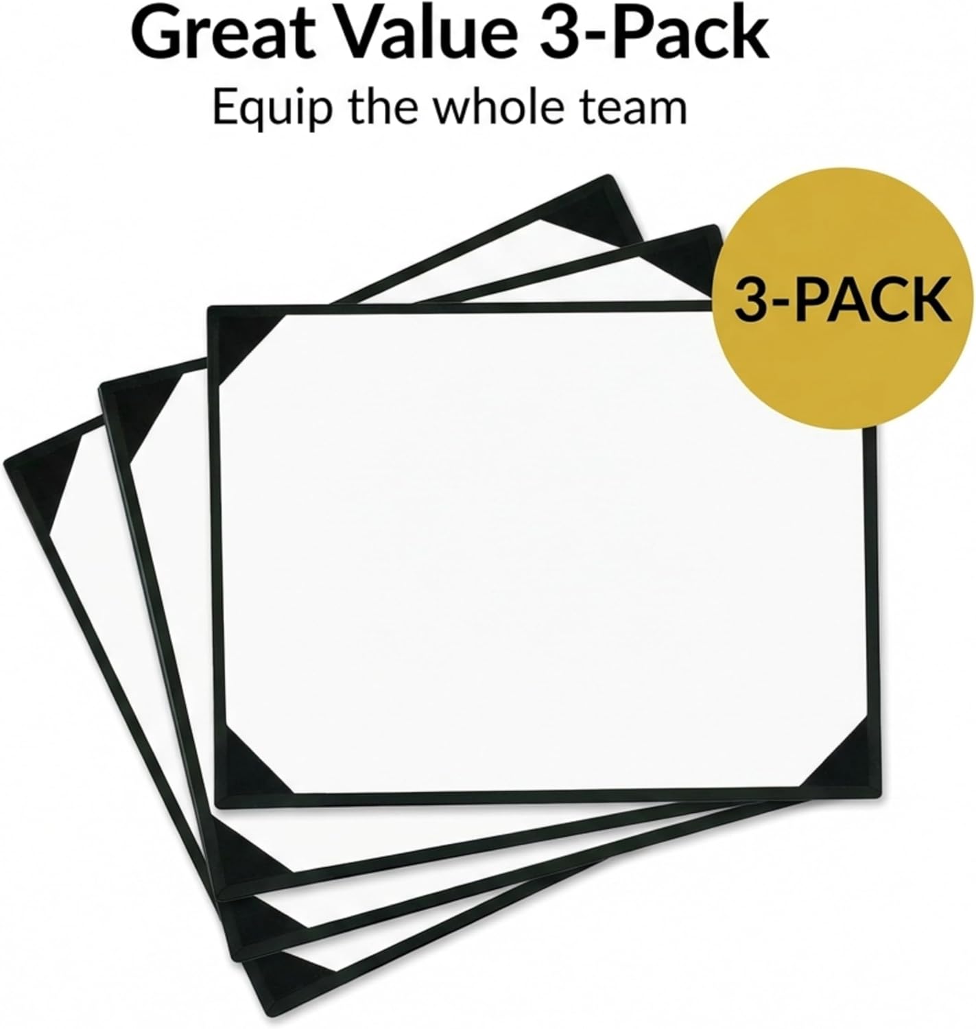 PaperDirect Black Leatherette Award Boards with Acetate Overlay, Professional 9" x 11.5" Certificate Holders for Schools, Events & Celebrations, Pack of 3