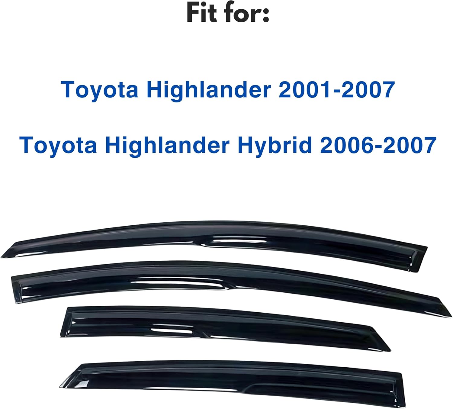 IG Window Visors Fit for 2001-2007 Toyota Highlander, Out-Channel Rain Guards Vent Wind Deflectors 4PC, Car Accessories for 2006-2007 Toyota Highlander Hybrid