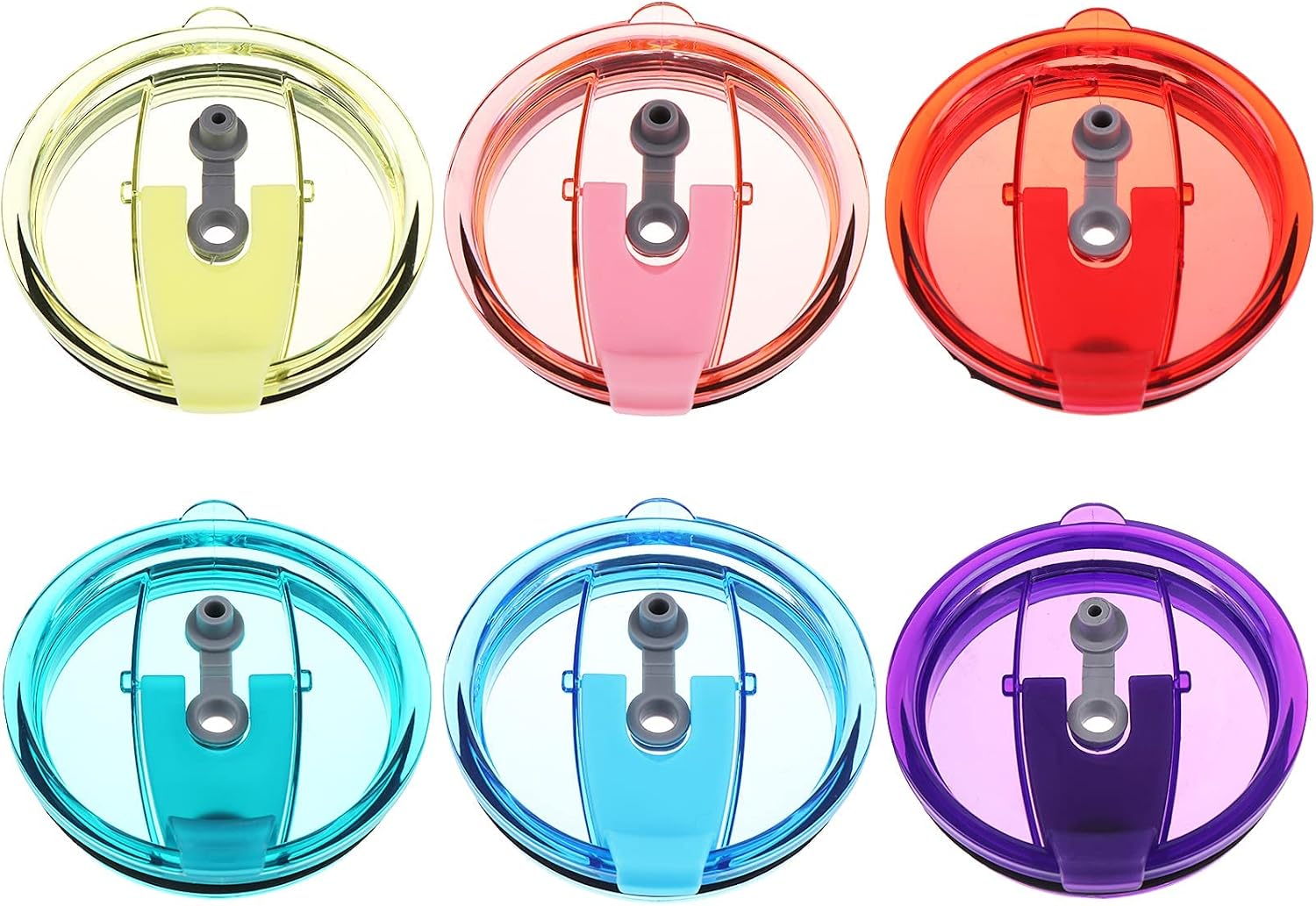 6 Pieces 30 Oz Tumbler Lids Replacement Lids Spill-proof Splash Resistant Lids Covers Plastic Splash Covers for Tumblers Cups Travel Mug Lid Spill Proof Replacement Lid Fits for 30 Oz 6 Colors