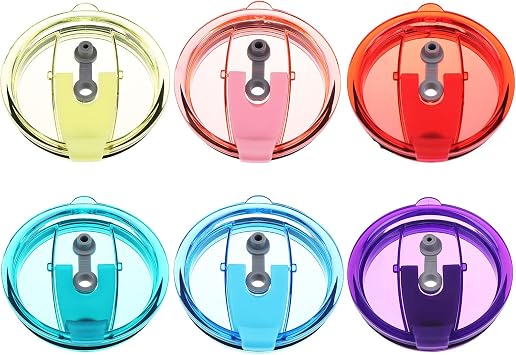 6 Pieces 30 Oz Tumbler Lids Replacement Lids Spill-proof Splash Resistant Lids Covers Plastic Splash Covers for Tumblers Cups Travel Mug Lid Spill Proof Replacement Lid Fits for 30 Oz 6 Colors