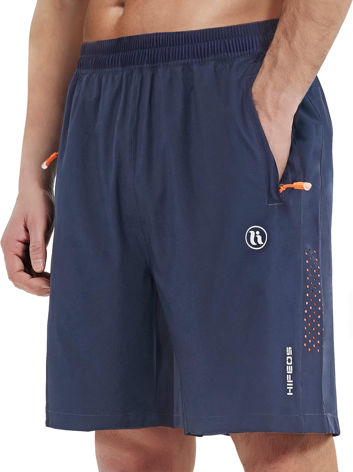 HIFEOSMens Athletic Shorts -Running, Tennis Gym Workout Shorts for Men 5"/7"/9"- Comfort, Lightweight, 3 Zippered Pockets