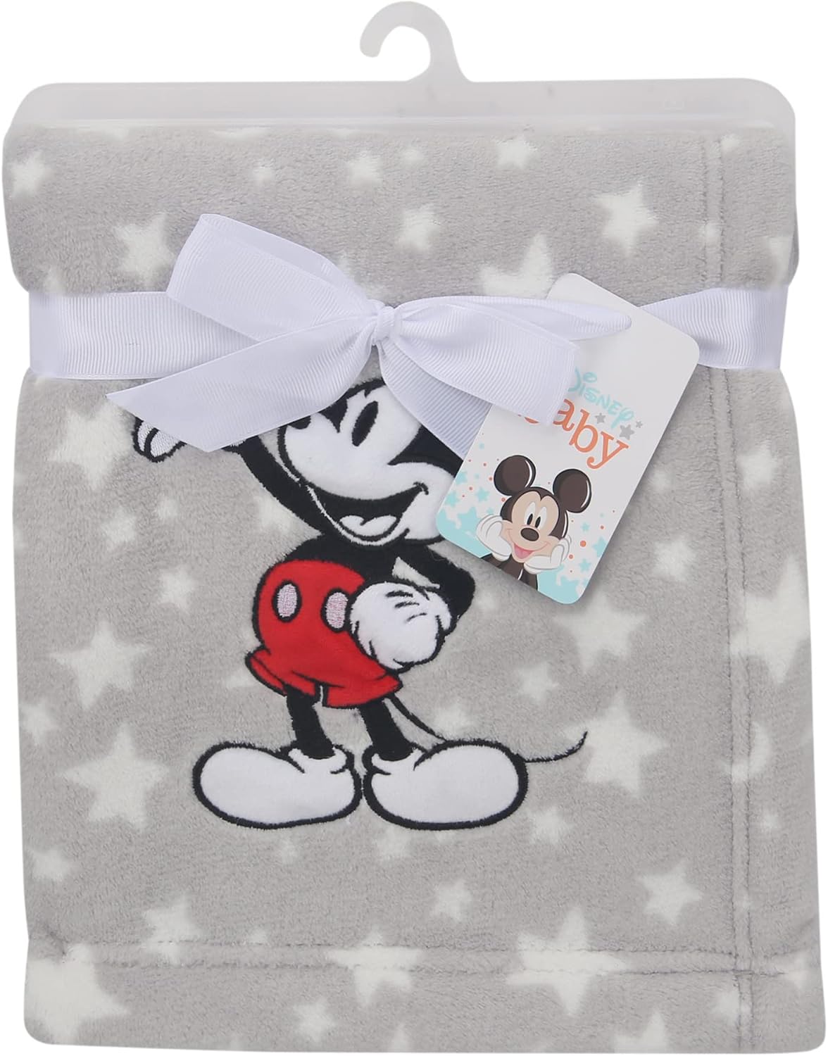 Lambs & Ivy Disney Baby Mickey Mouse Stars Gray Soft Fleece Baby Blanket