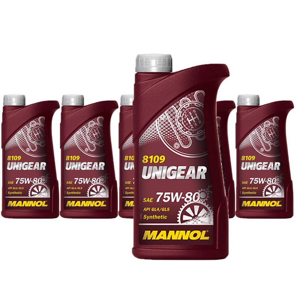 MANNOL 6 x 1L 8109 Unigear 75W-80 API GL5 / Schaltgetriebeöl PSA B71 2330