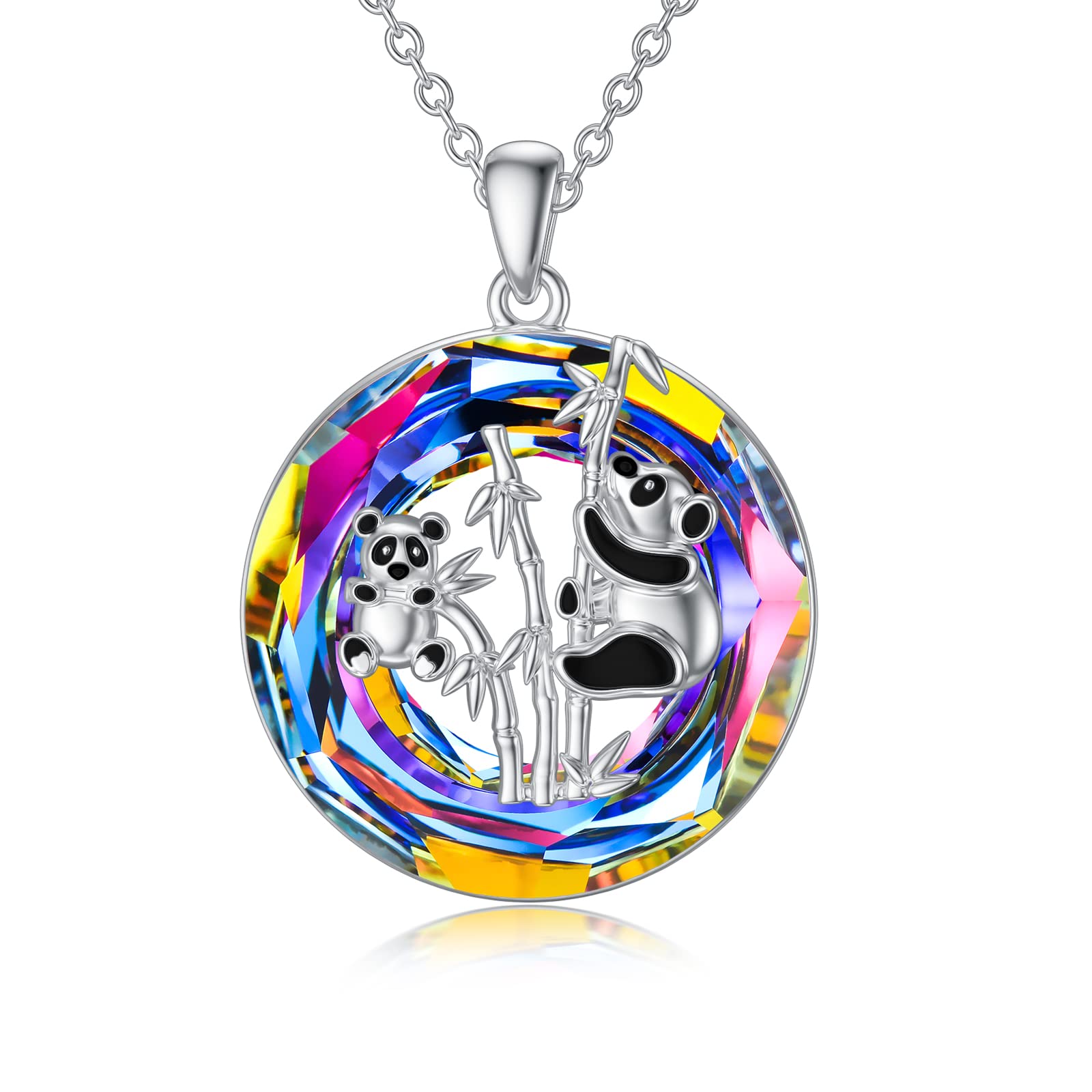 925 Sterling Mother And Daughter Circle Necklace Muuyon 925