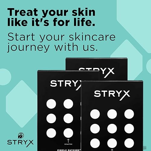 Miniatura 6 de Stryx Parches hidrocoloides para acné para hombres, ideales para brotes, granadas, manchas, puntos blancos y reducción del enrojecimiento, diseñados