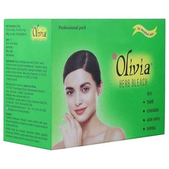 Herb Bleach For Sensitive Skin 270g With Haldi|Chandan|Aloe Vera|Nimbu, 270 g