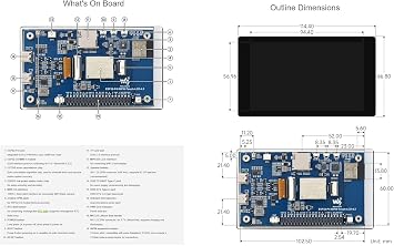 waveshare ESP32-P4-WIFI6 4.3インチLCD開発ボード、480×800解像度5点静電容量式タッチディスプレイ、ESP32-P4とESP32-C6に基づき、AI音声インタラクションをサポート。
