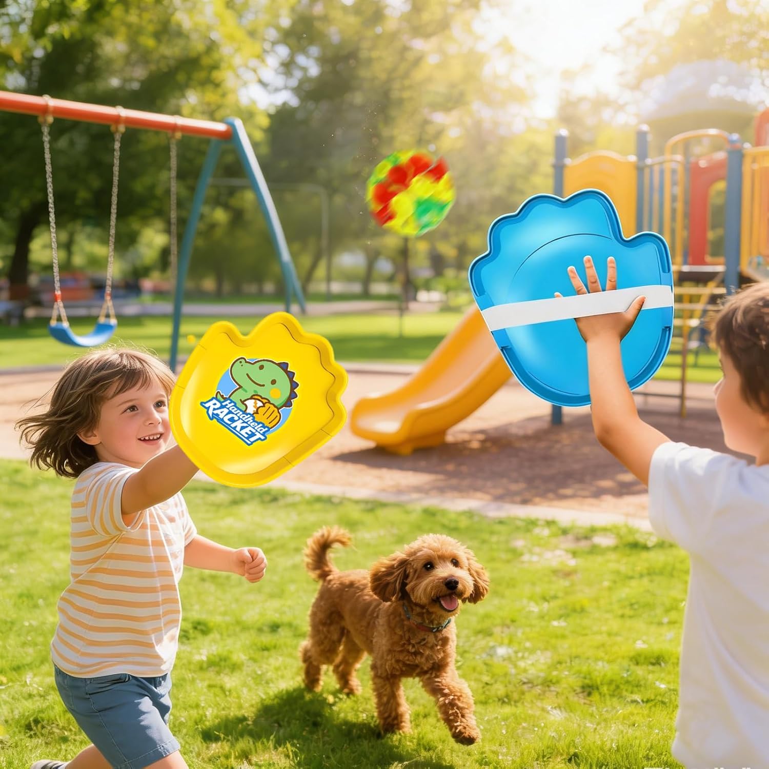 Toss and Catch Ball Game - 18x16.5x2.3cm Light-Up Toss and Catch Ball Game, PP/Silicone Sticky Balls Games, 1 Pcs Handheld Racket Outdoor Throwing Toy, Interactive Catching Toy for Playground