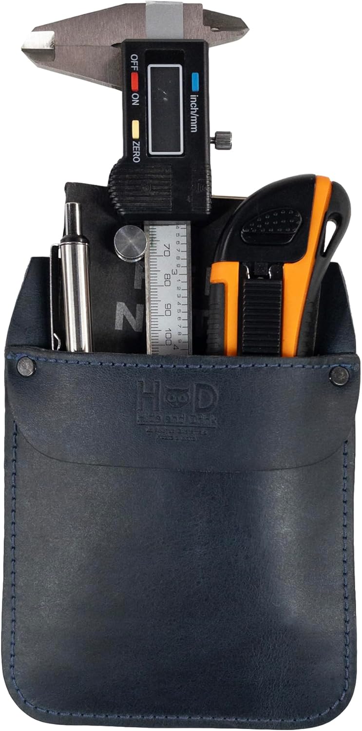Hide & Drink, Work Pocket Organizer for Tools/Pens, Jeans Back Pocket Quick Grab Carry Job Tools, Office & Work Essentials, Full Grain Leather, Handmade