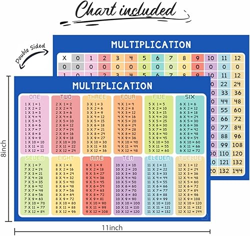 Miniatura 6 de Paquete de 2 tablas de multiplicación de borrado en seco tabla de multiplicación de 9 x 12 pulgadas tabla de multiplicación de doble cara tablero
