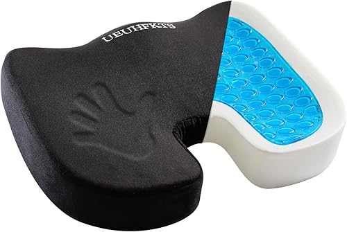 Miniatura 1 de UEUHFKTS Cojín de asiento de gel mejorado para silla de oficina, cojín de asiento de automóvil para el dolor de coxis, silla de oficina, cojín de