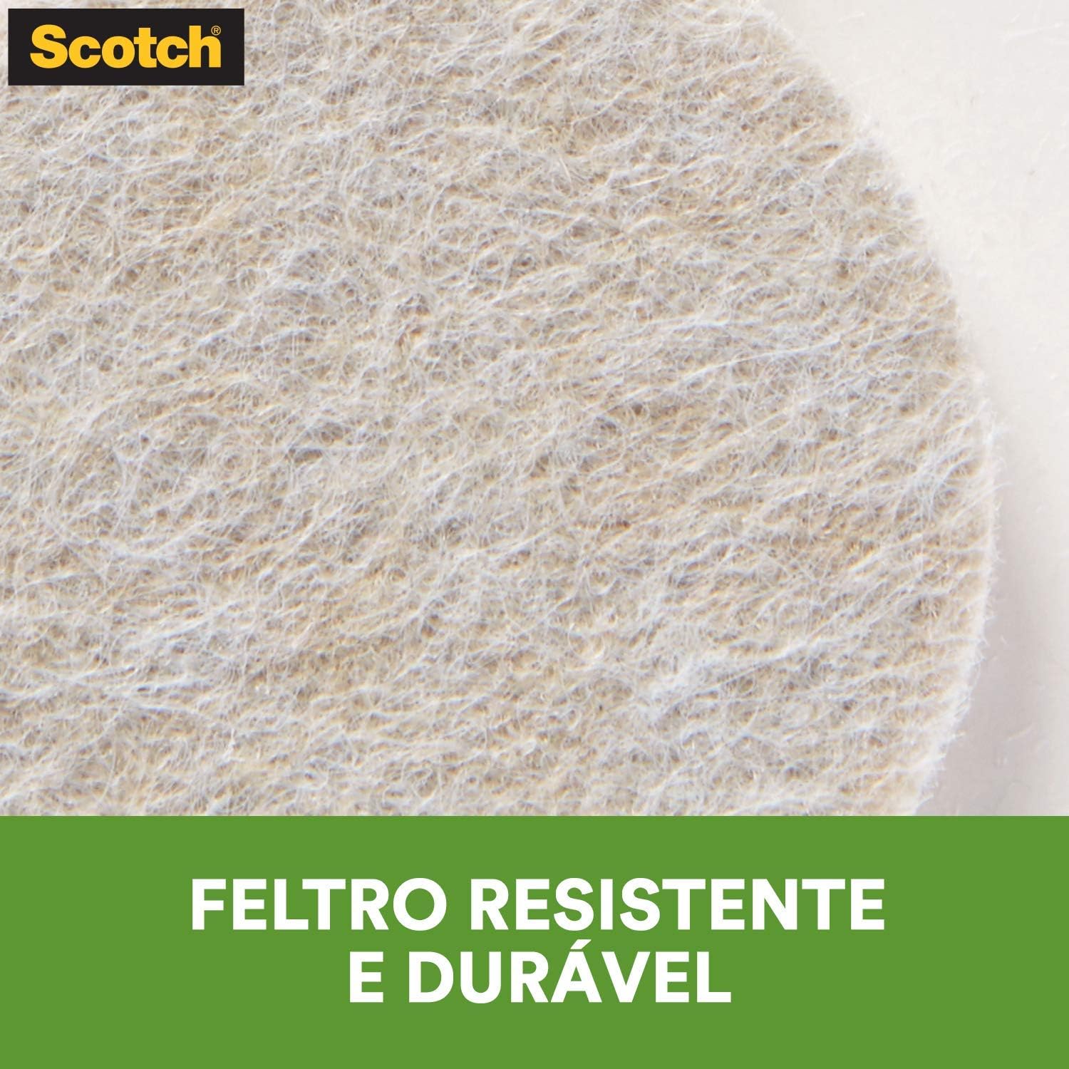 Scotch, 3M, Feltro Sintético para Móveis Leves, Redondo, Branco, Pequeno, 12 unidades