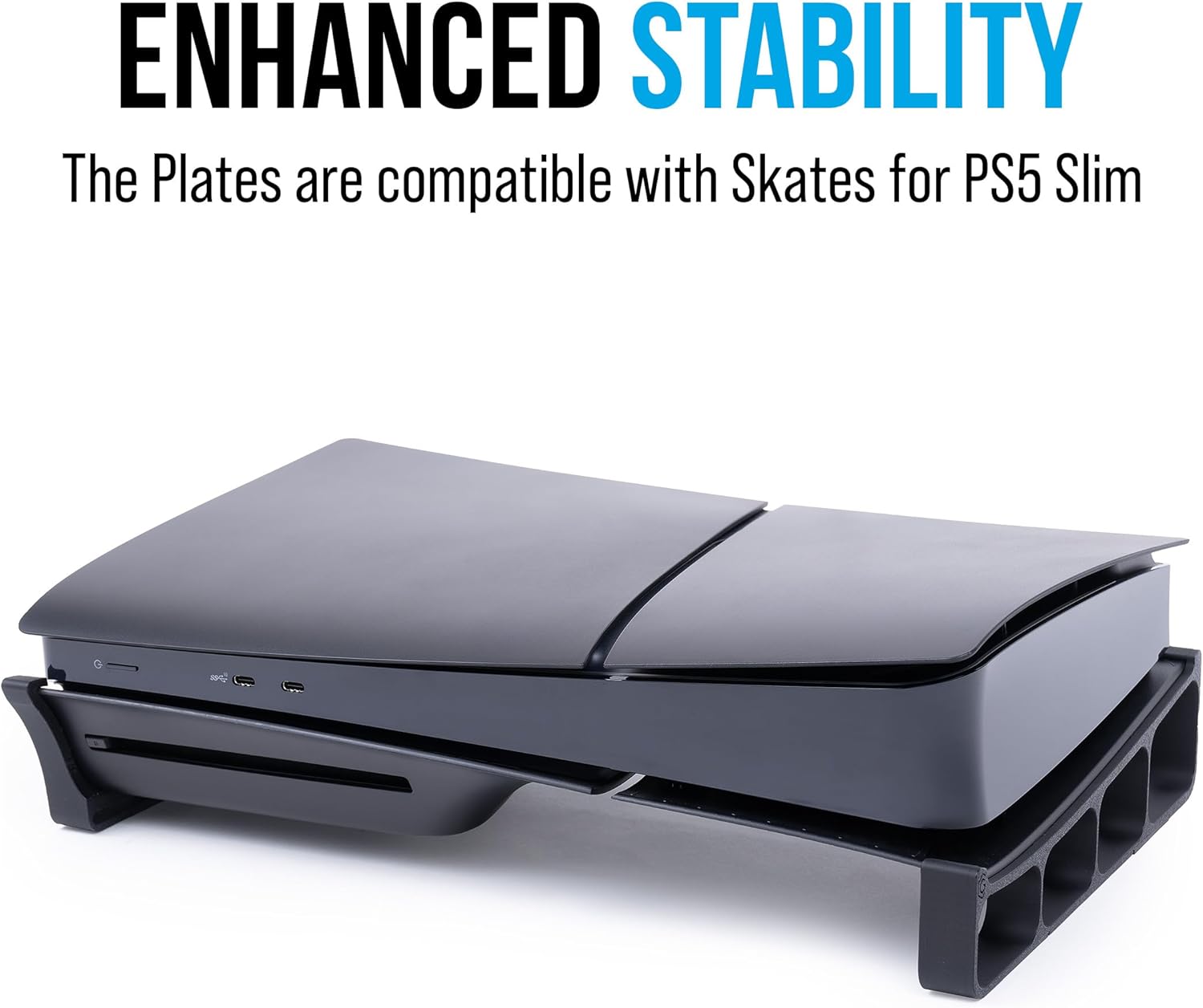 Glistco Black Plates Slim Replacement Shell Compatible with PS5 Slim - Cover Plates for PS5 Slim Disc Edition (Matte Black)