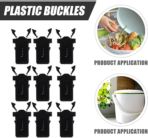 Miniatura 5 de Piezas de prensa de cesta, 50 unidades, cerradura de tapa de bote de basura, autobloqueo, repuesto de captura de basura
