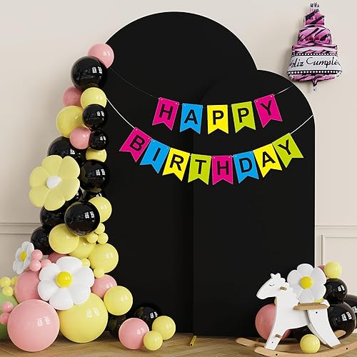 Miniatura 4 de Putros Juego de 2 fundas para arco de boda, de elastano, ajustadas, para parte superior redonda, para decoración de bodas, cumpleaños, fiestas, 7.2