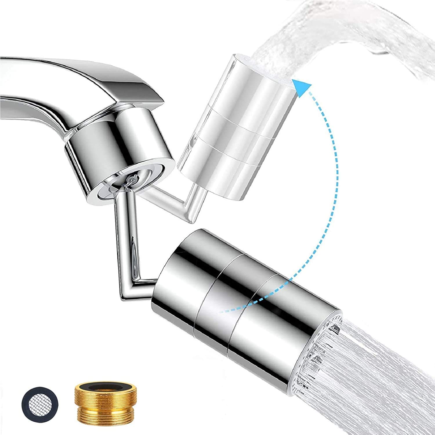 Tagve Water-Saving Kitchen Shower Faucet, Splash-Proof Head, 720 Degree rotatable, Double Water Outlet, Leak-Proof, can Rinse Mouth and wash Eyes, ABS, Polished (B08QGKKFKT) Amazon Price History, Amazon Price Tracker