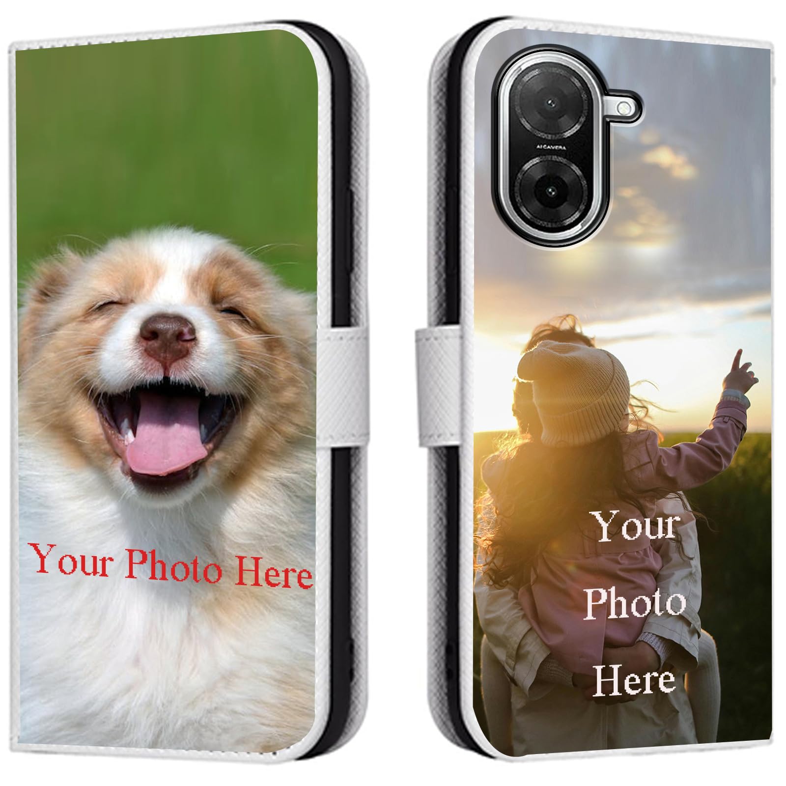 Custodia Personalizzata Per Redmi 9C – Flip In PU Pelle, Con Slot E Supporto, Stampa Foto/Testo
