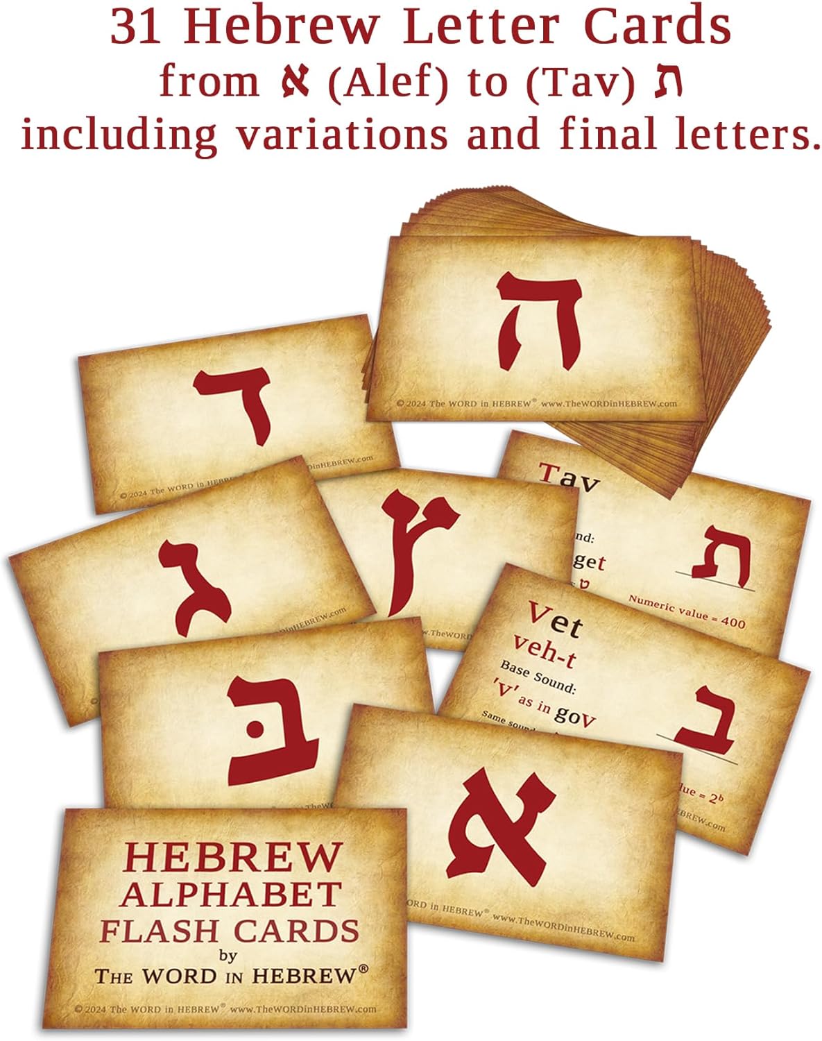 Hebrew Alphabet Flash Cards by The WORD in HEBREW
