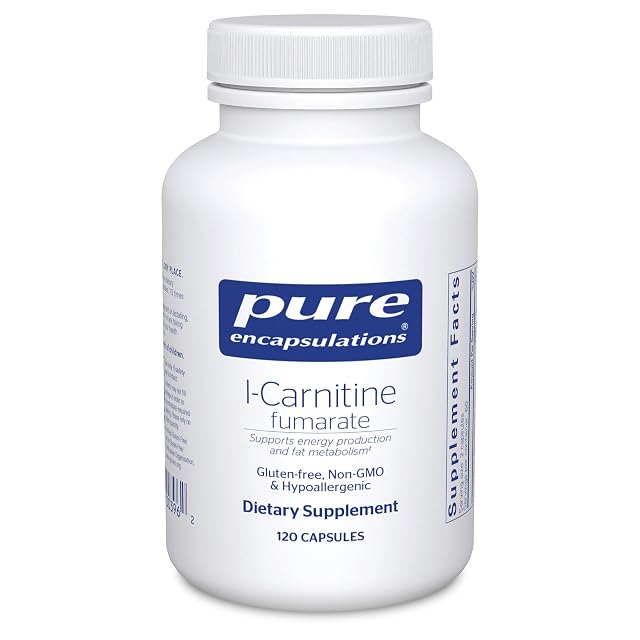 Pure Encapsulations L-Carnitine Fumarate Hypoallergenic Supplement Support for Enhanced Muscle 120 Capsules