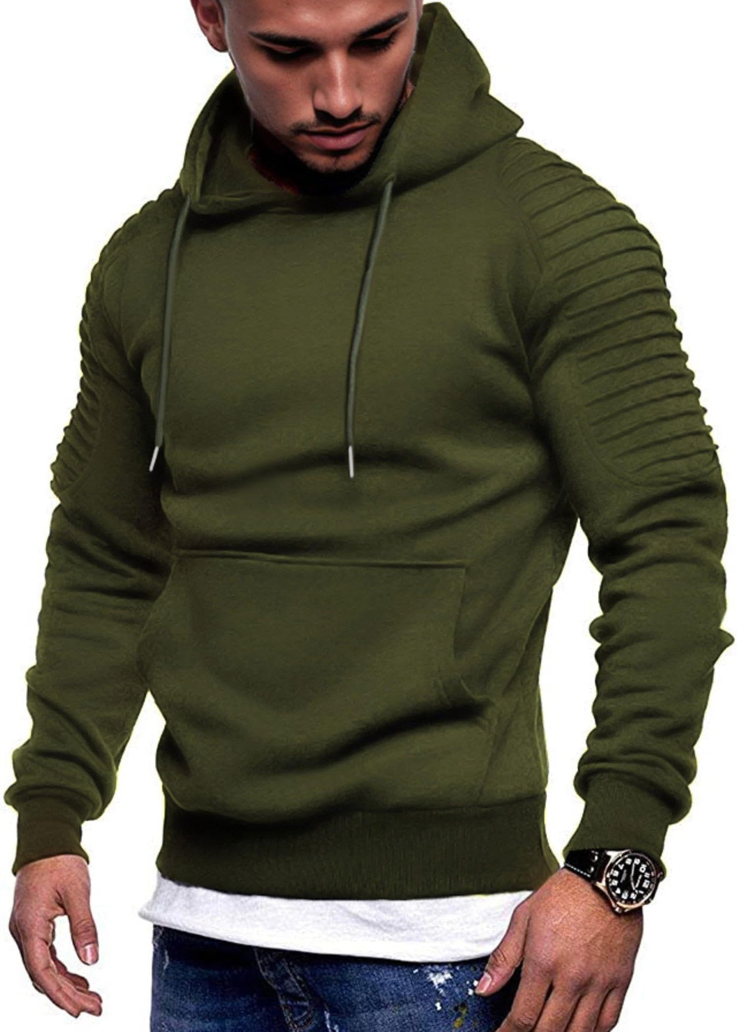 olive green adidas hoodie mens