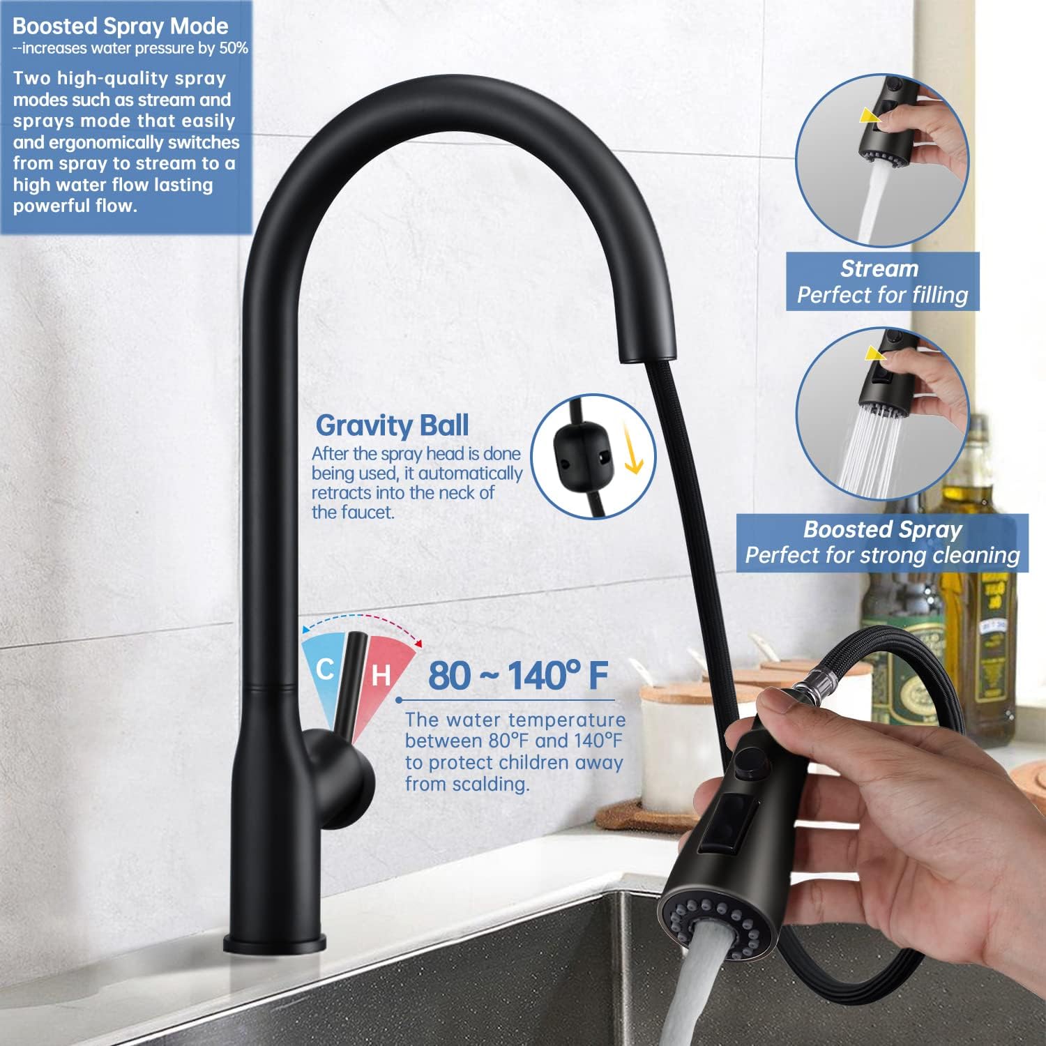 Black Friday Clearance Touch On Kitchen Faucet with Deck Plate, ARRISEA Matte Black Brass Kitchen with Three Water Flow Modes Sprayer, Pull Down Smart Faucet Suit for Kitchen Sink, Bar Sink & RV Review Touch On Kitchen Faucet with Deck Plate, ARRISEA Matte Black Brass Kitchen with Three Water Flow Modes Sprayer, Pull Down Smart Faucet Suit for Kitchen Sink, Bar Sink & RV