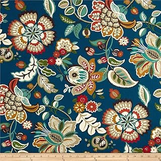 Richloom Solarium Outdoor Telfair Peacock, Fabric by the Yard