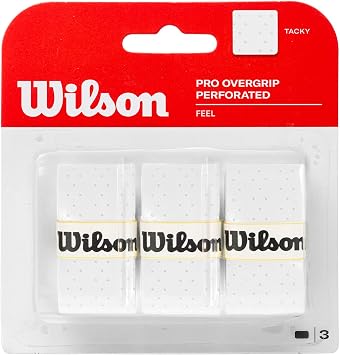 White/White - Wilson Perforated Pro Tennis Racquets Over Grip