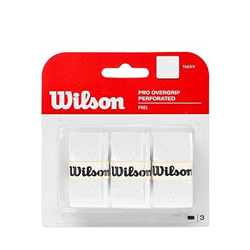 Wilson Tennis Pro Overgrip Perforated, Pack of 3, White