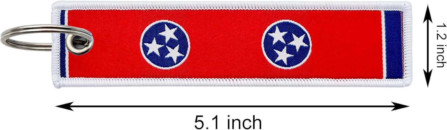 3 Pcs Tennessee State Flag Keychain,Woven label Key Chains for Car Keys,Fabric Key Chains Men and Women,Used for Various Decorations. - Image 2
