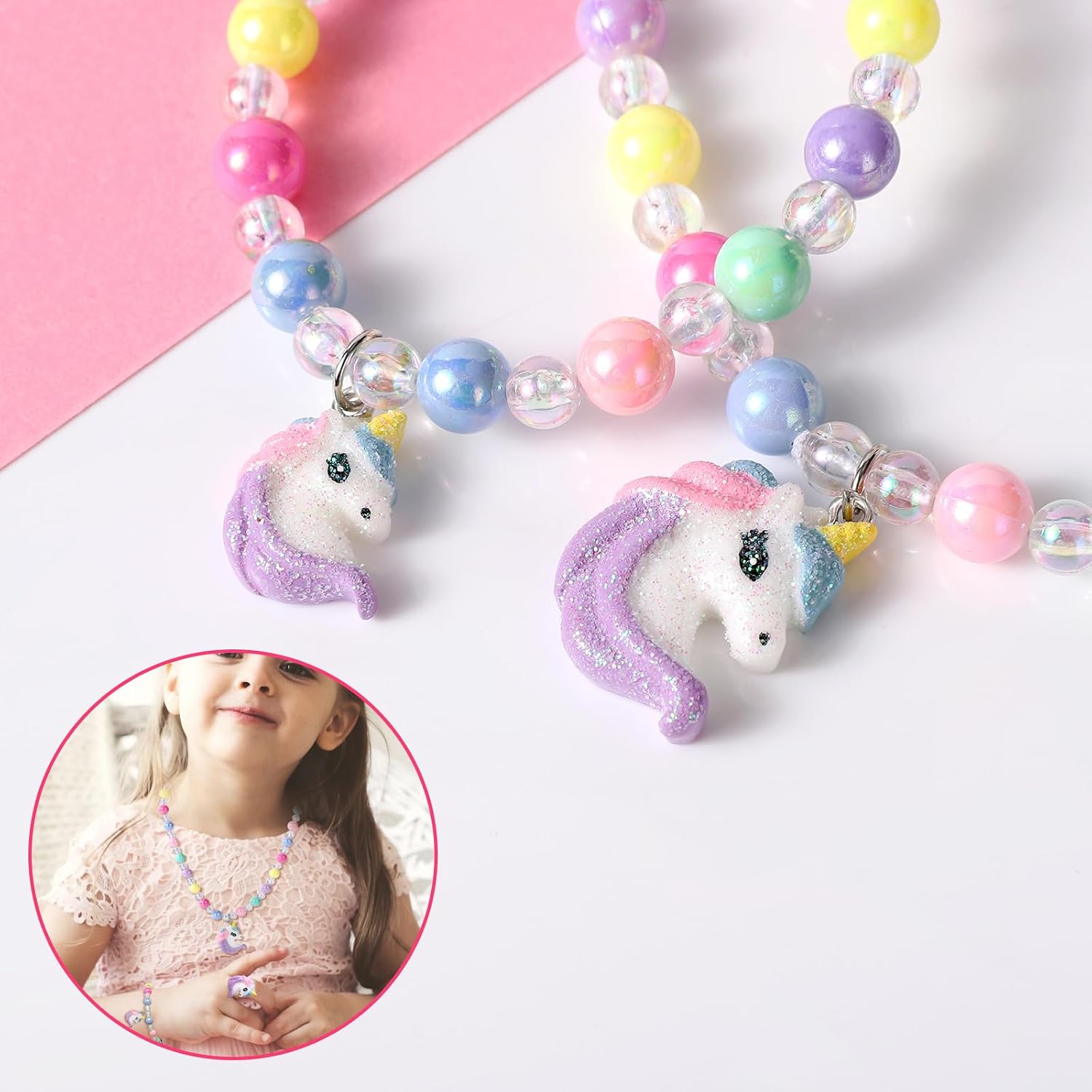 Girls Play Necklace Bracelets Toddler Unicorn